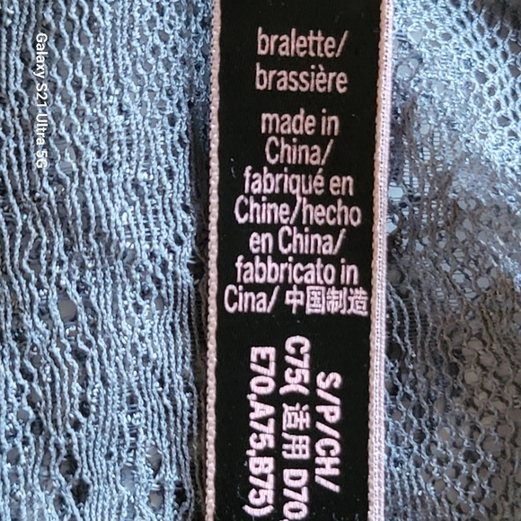 Victoria's Secret Bralette Longline Adjustable Straps Gray Lace Size S - Picture 5 of 11